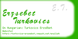 erzsebet turkovics business card